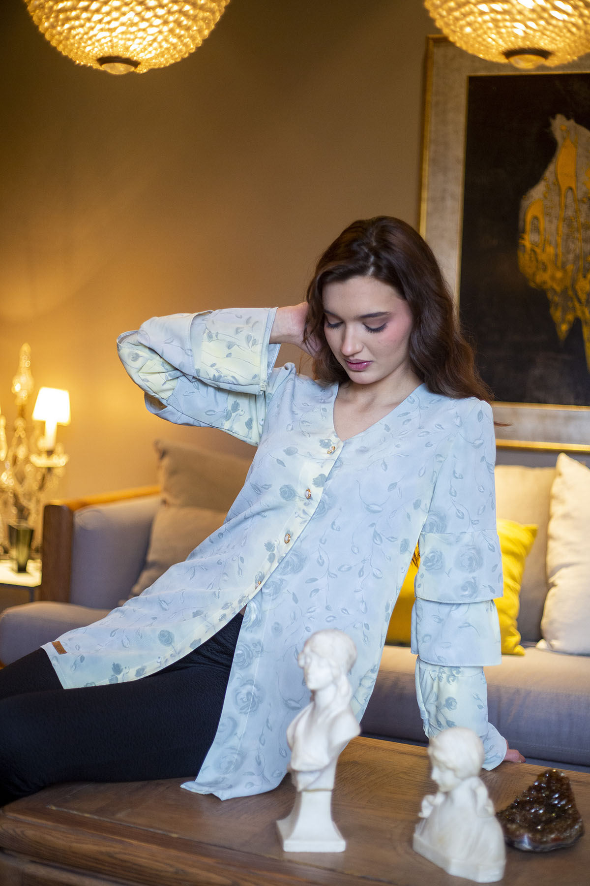 Blusa Vintage Floral Bluse